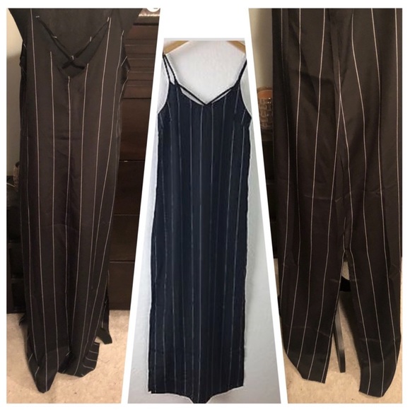 Black with white stripe Maxi dress NWT - Picture 2 of 8